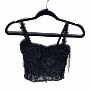 NWT Dolls Kill - Widow | Black Lace Bustier / Corset Top